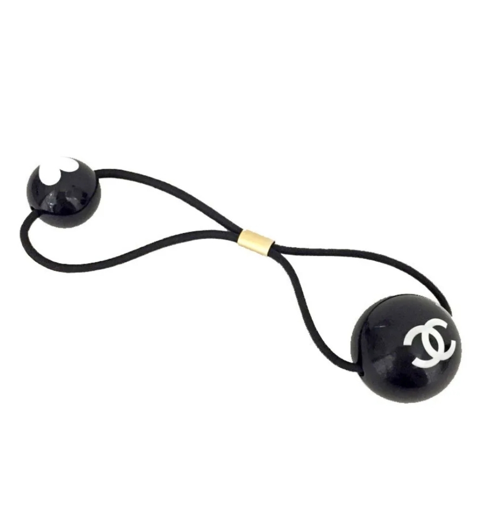 CHANEL CC LOGO BLACK HAIR TIE ACCESSORIES/1A7223 - Picture 6 of 10